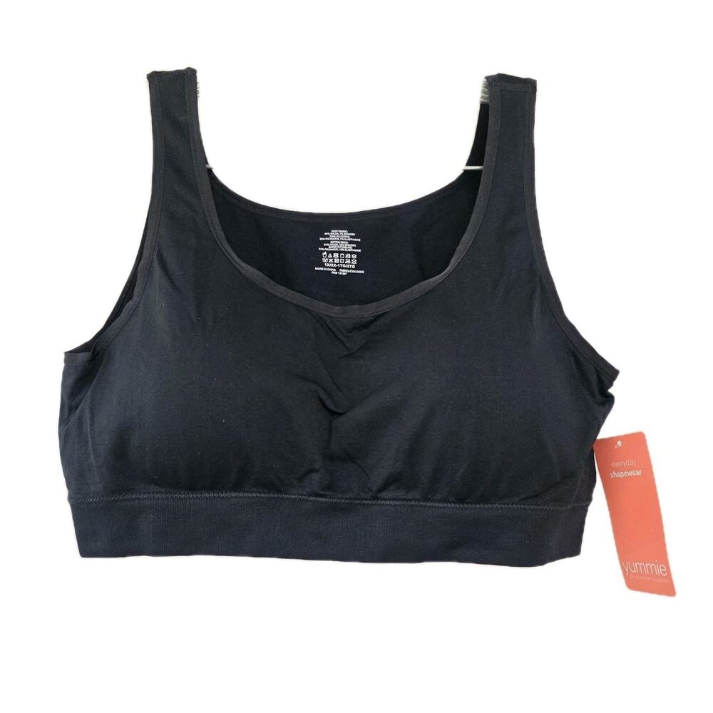 Yummie Heather Thompson No-Wire Comfort Bra Plus Size 1X/2X Black Lightly Padded